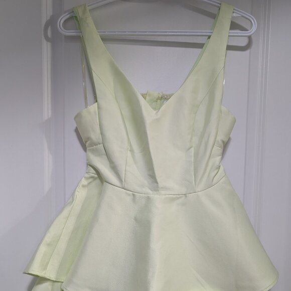 Unique Retro, Vintage Pale Lime Layered Mini Dress - Picture 1 of 3